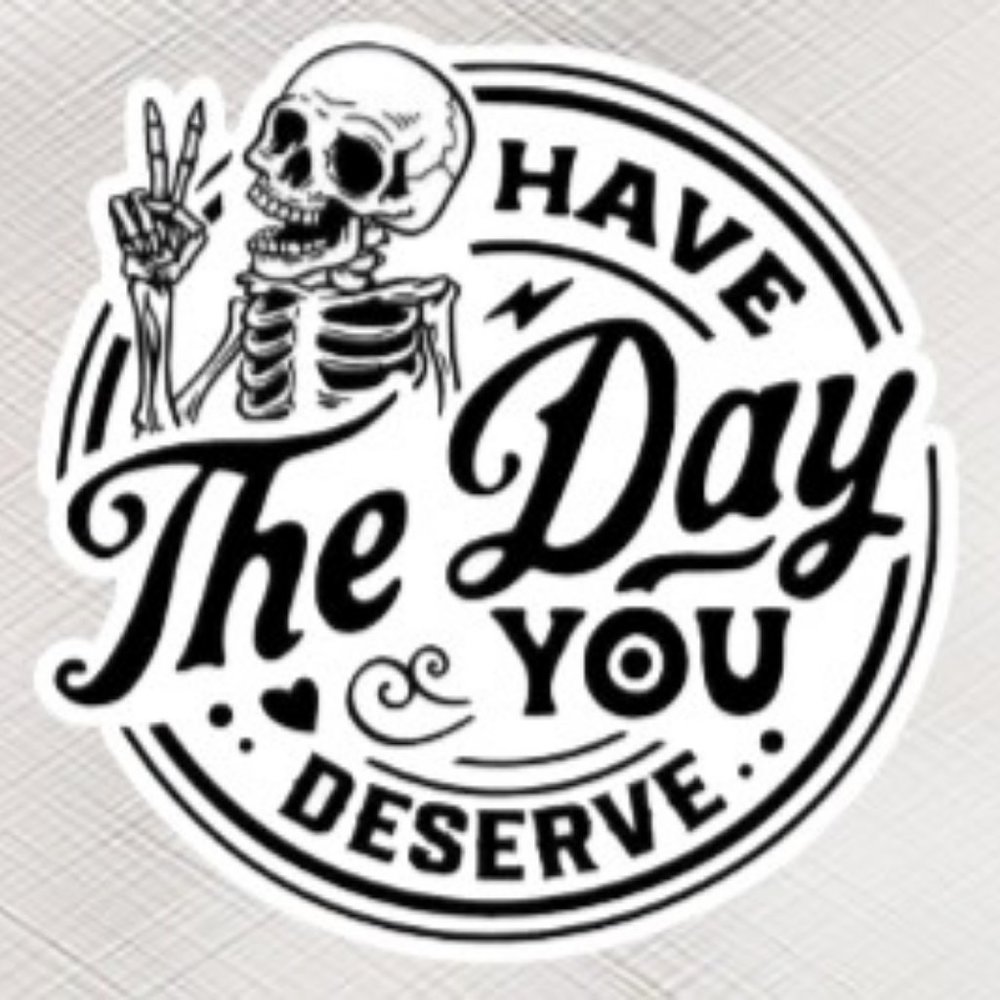Halloween Skull Waterproof Sticker With Holographic Overlay